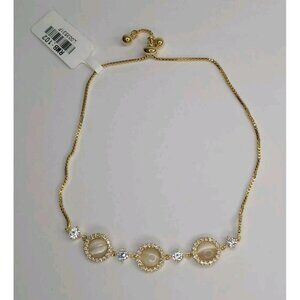 New Gold Tone Rhinestones Adjustable Bracelet /Ankle Braeclet Stainless Steel